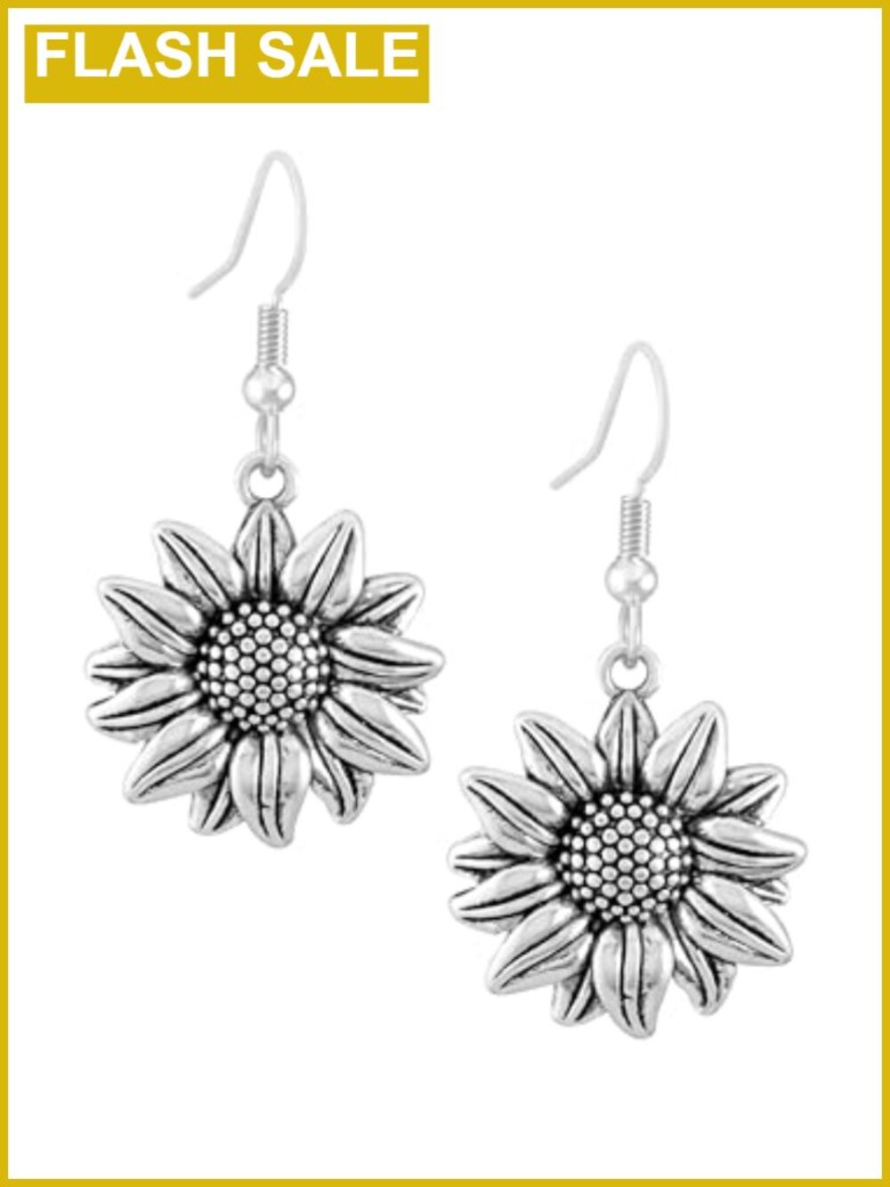 Boho Sunflower Dangle Drop Earrings French Wire Women's Jewelry Gift